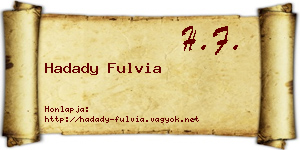 Hadady Fulvia névjegykártya